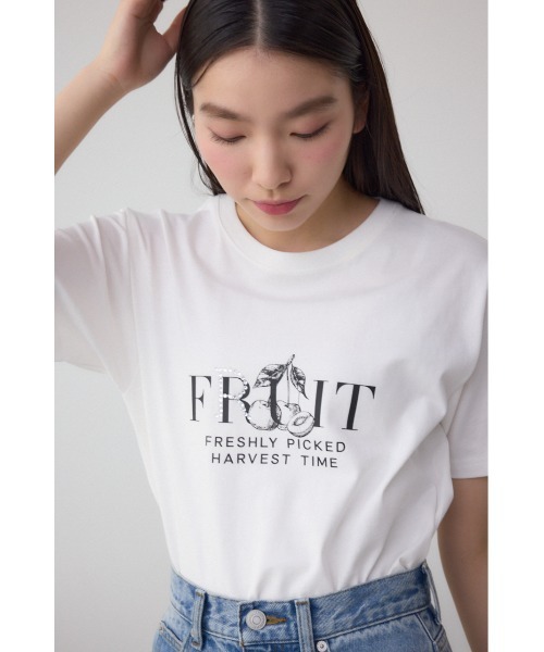 AZUL by moussy(アズールバイマウジー)の「プランツグラフィックTシャツ(Tシャツ/カットソー・レディース・ブラック/オフホワイト/杢グレー・FREE)」の11枚目の写真