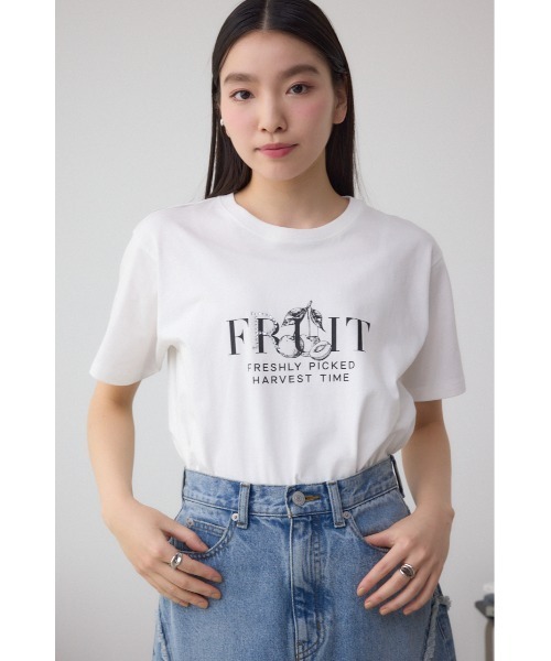 AZUL by moussy(アズールバイマウジー)の「プランツグラフィックTシャツ(Tシャツ/カットソー・レディース・ブラック/オフホワイト/杢グレー・FREE)」の12枚目の写真