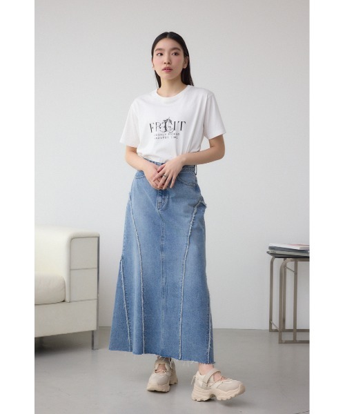 AZUL by moussy(アズールバイマウジー)の「プランツグラフィックTシャツ(Tシャツ/カットソー・レディース・ブラック/オフホワイト/杢グレー・FREE)」の13枚目の写真