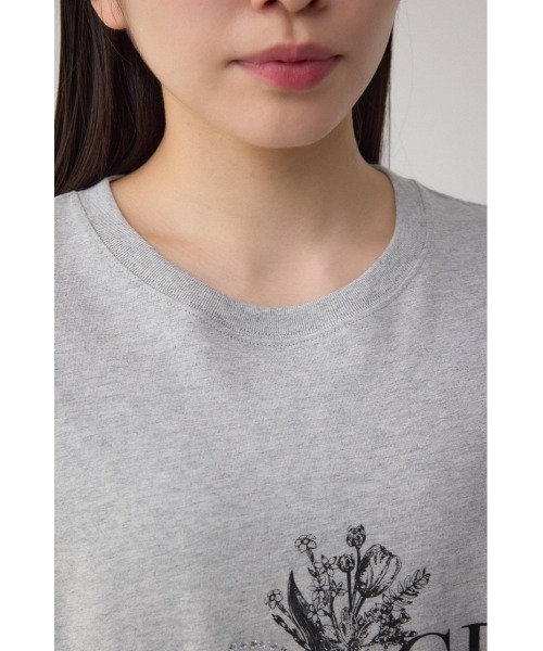 AZUL by moussy(アズールバイマウジー)の「プランツグラフィックTシャツ(Tシャツ/カットソー・レディース・ブラック/オフホワイト/杢グレー・FREE)」の7枚目の写真