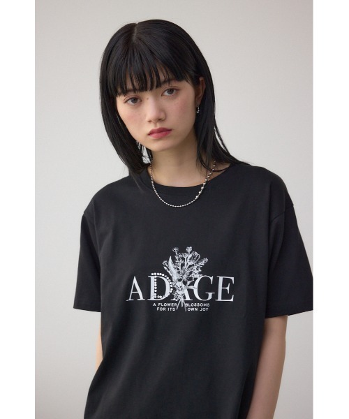 AZUL by moussy(アズールバイマウジー)の「プランツグラフィックTシャツ(Tシャツ/カットソー・レディース・ブラック/オフホワイト/杢グレー・FREE)」の21枚目の写真