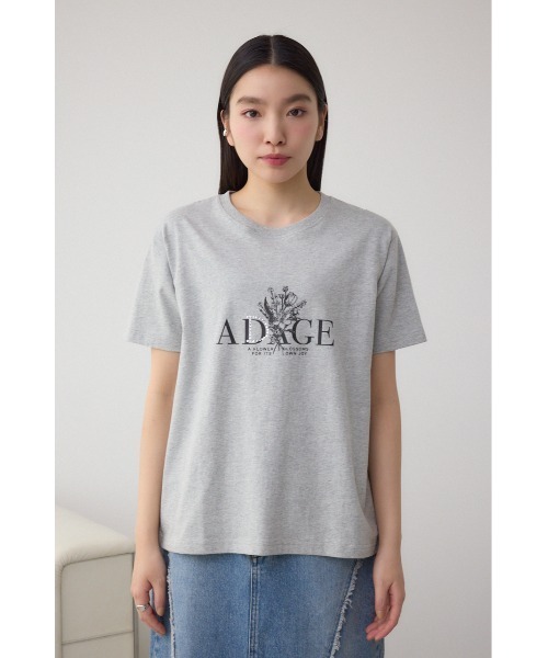 AZUL by moussy(アズールバイマウジー)の「プランツグラフィックTシャツ(Tシャツ/カットソー・レディース・ブラック/オフホワイト/杢グレー・FREE)」の4枚目の写真