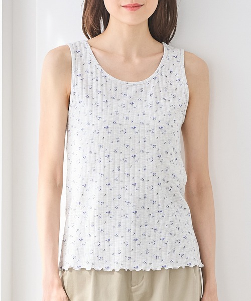 Honeys（ハニーズ）の「【ＵＶカット】総柄タンクトップ（タンクトップ・レディース・グレー系その他/ベージュ系その他/ベージュ系その他2/ホワイト系その他/グレー系その他2/ホワイト系その他2・L/LL/M/S）」の12枚目の写真