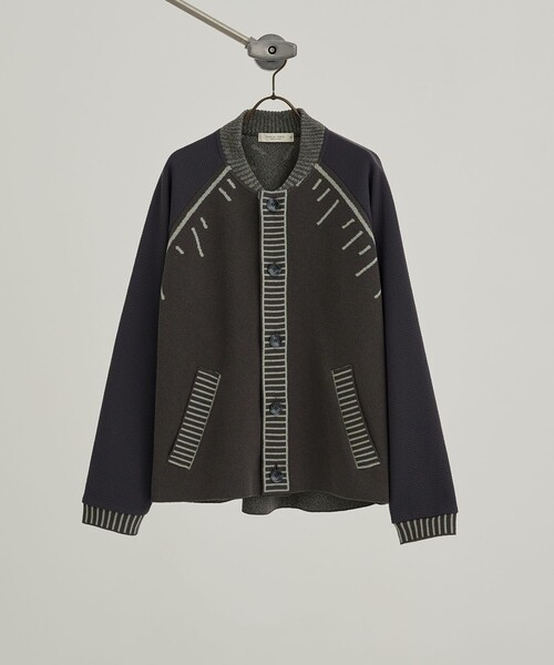 PUBLIC TOKYO（パブリックトウキョウ）の「グラフィティ―ニットスタジャンカーデ（カーディガン/ボレロ・メンズ・ライトグレー/ダークブラウン・1/2）」の22枚目の写真