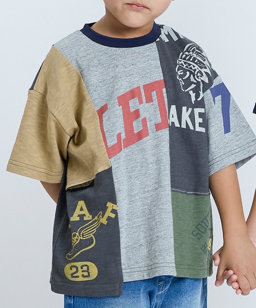 F.O.KIDS（エフオーキッズ）の「F.O.KIDS/エフオーキッズ リメイクTシャツ 2color（Tシャツ/カットソー・キッズ・グレー/レインボー・130/140/150）」の10枚目の写真