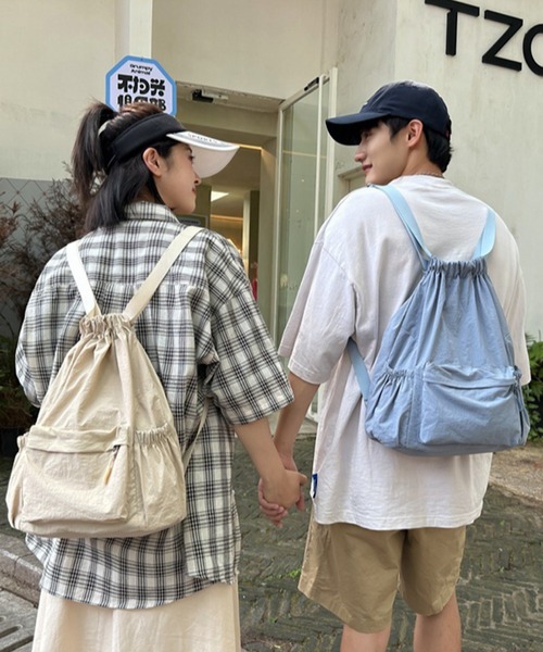 VIBGYOR（ヴィブジョー）の「urbanfemine./軽量ドーローストリングナップサック U7430（バックパック/リュック・レディース・ホワイト/ベージュ/ブルー/ブラック・FREE）」の11枚目の写真