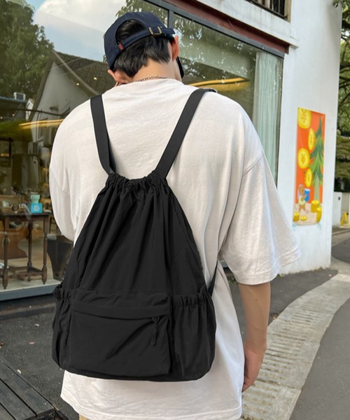 VIBGYOR（ヴィブジョー）の「urbanfemine./軽量ドーローストリングナップサック U7430（バックパック/リュック・レディース・ホワイト/ベージュ/ブルー/ブラック・FREE）」の10枚目の写真