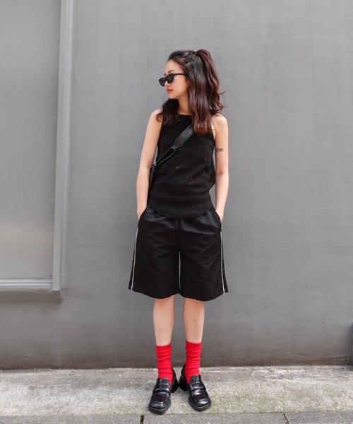 トップス beeden BD FOAM PRINT TEE 箔プリントルーズTシャツ(25-0471)