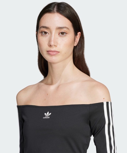 【adidas Originals】オフショルダー 長袖 トップス（送料込み) アディカラー オフショルダー 長袖Tシャツ / ロンT / アディダス