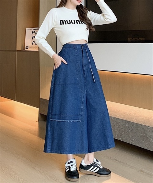 Dream garden(ドリームガーデン)の「デニムスカーチョ(デニムパンツ・レディース・ブルー・M/L/XL/2XL/3XL/4XL)」の9枚目の写真