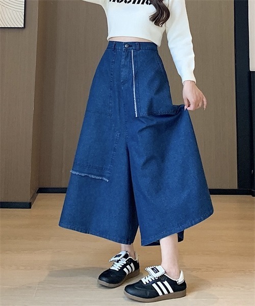 Dream garden(ドリームガーデン)の「デニムスカーチョ(デニムパンツ・レディース・ブルー・M/L/XL/2XL/3XL/4XL)」の3枚目の写真