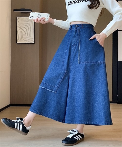 Dream garden(ドリームガーデン)の「デニムスカーチョ(デニムパンツ・レディース・ブルー・M/L/XL/2XL/3XL/4XL)」の7枚目の写真