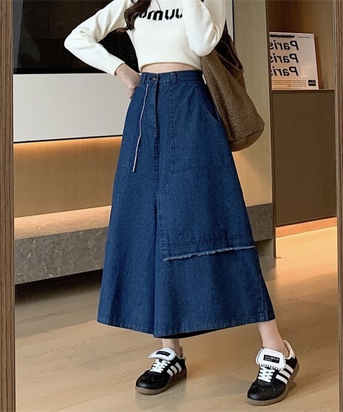 Dream garden(ドリームガーデン)の「デニムスカーチョ(デニムパンツ・レディース・ブルー・M/L/XL/2XL/3XL/4XL)」の5枚目の写真