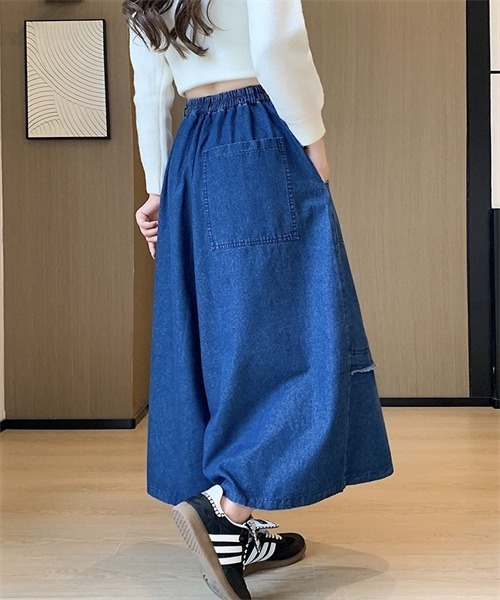 Dream garden(ドリームガーデン)の「デニムスカーチョ(デニムパンツ・レディース・ブルー・M/L/XL/2XL/3XL/4XL)」の12枚目の写真