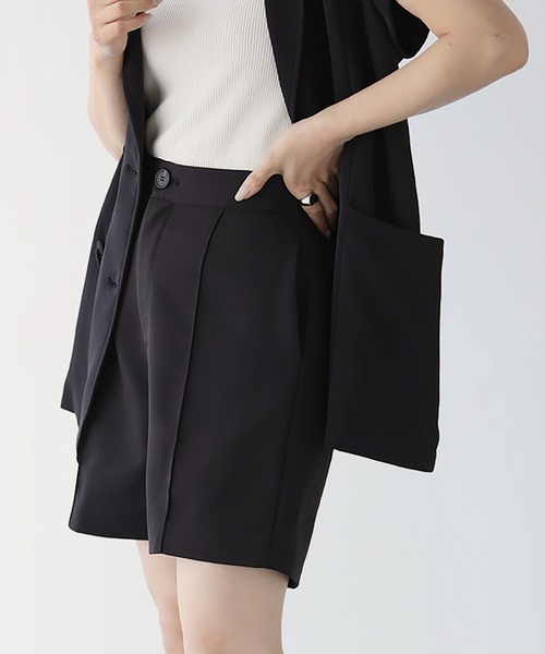 nouvellemoi(ヌーベルモイ)の「フロントタックハーフパンツ(その他パンツ・レディース・ブラック/オレンジ・S)」の8枚目の写真