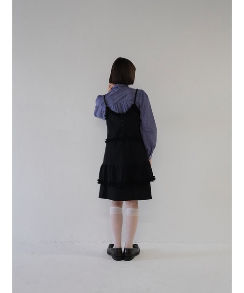 Uenui（ウニュイ）の「ラウンドフリル キャミワンピース（ワンピース・レディース・ホワイト/ブラック・FREE）」の22枚目の写真