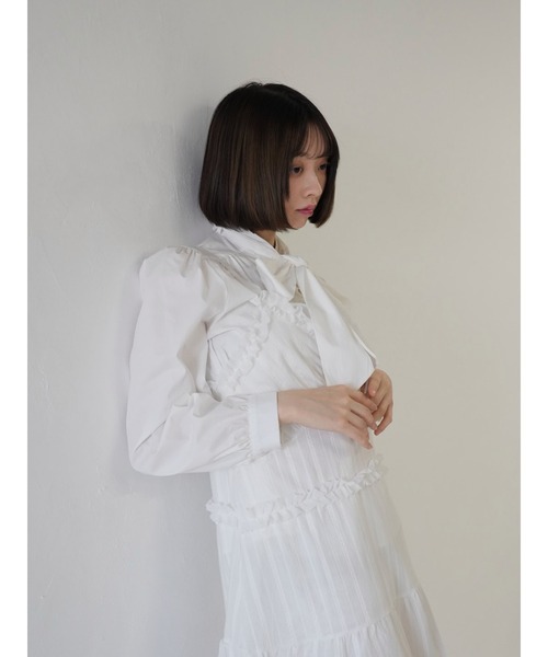 Uenui（ウニュイ）の「ラウンドフリル キャミワンピース（ワンピース・レディース・ホワイト/ブラック・FREE）」の17枚目の写真