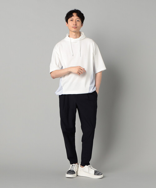 β MEN(ベータメン)の「スピンドル 半袖パーカ(パーカー・メンズ・ベージュ/ブラック/ネイビー/ホワイト・L/M)」の12枚目の写真