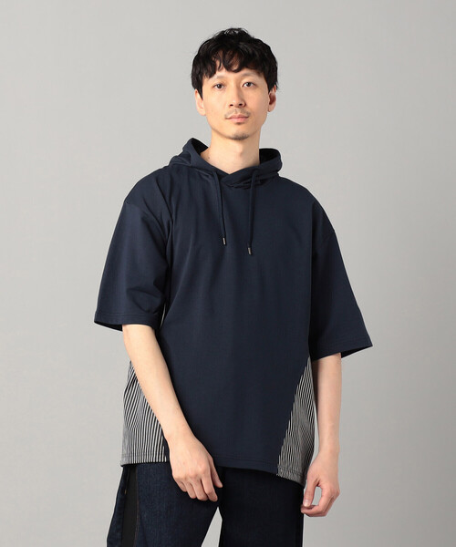 β MEN(ベータメン)の「スピンドル 半袖パーカ(パーカー・メンズ・ベージュ/ブラック/ネイビー/ホワイト・L/M)」の22枚目の写真