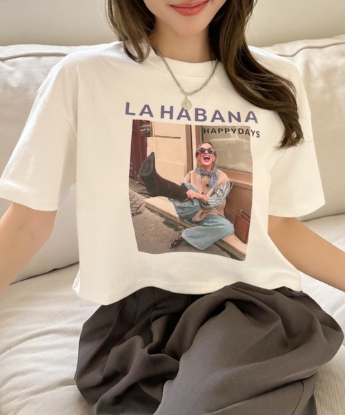 Good Riddance（グッドリダンス）の「【Good Riddance】Laughing Girl フォトグラフィ Tシャツ（Tシャツ/カットソー・レディース・アイボリー/ブラック/グレー/ホワイト・FREE）」の2枚目の写真