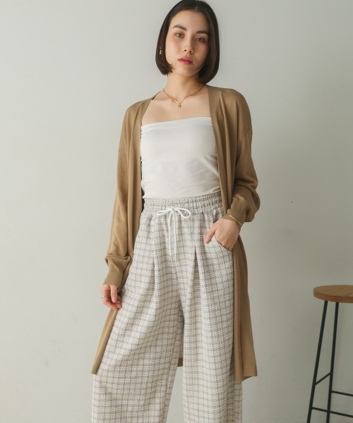 Bou Jeloud（ブージュルード）の「【接触冷感／UVカット】UVサラサラロングニットカーディガン（カーディガン/ボレロ・レディース・ブルー/ブラック/ベージュ・FREE）」の2枚目の写真