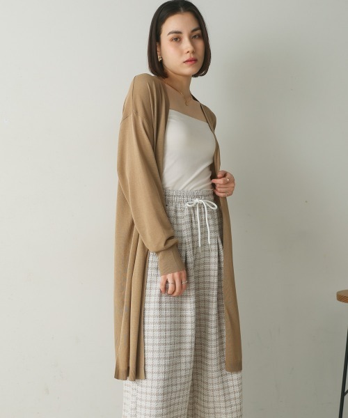 Bou Jeloud（ブージュルード）の「【接触冷感／UVカット】UVサラサラロングニットカーディガン（カーディガン/ボレロ・レディース・ブルー/ブラック/ベージュ・FREE）」の16枚目の写真