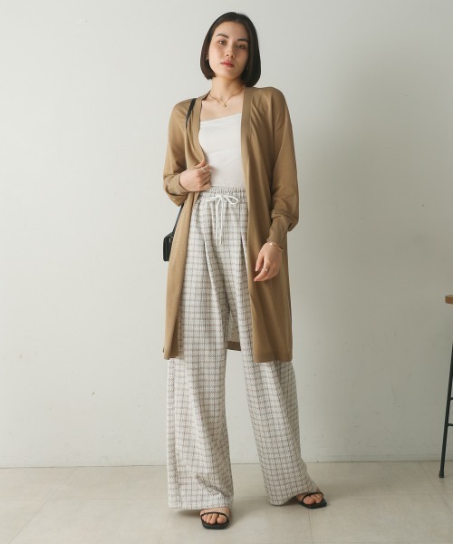 Bou Jeloud（ブージュルード）の「【接触冷感／UVカット】UVサラサラロングニットカーディガン（カーディガン/ボレロ・レディース・ブルー/ブラック/ベージュ・FREE）」の17枚目の写真