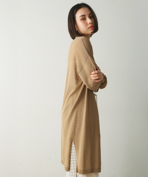 Bou Jeloud（ブージュルード）の「【接触冷感／UVカット】UVサラサラロングニットカーディガン（カーディガン/ボレロ・レディース・ブルー/ブラック/ベージュ・FREE）」の19枚目の写真