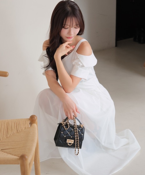 最終値下☆美品☆ GO TO HOLLYWOOD　ドッキングワンピース　01 LIP SERVICE ワンピース シアードッキングオフショルシャツ