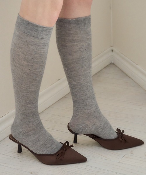 Birthday room（バースデイルーム）の「サテンポインテッドトゥリボンサンダル/satin pointedtoe ribbon sandal（サンダル・レディース・ブラック/ブラウン・SMALL/MEDIUM/LARGE）」の6枚目の写真