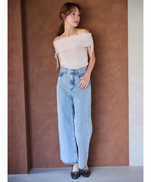 MERCURYDUO(マーキュリーデュオ)の「【追加生産】パールデニムパンツ(デニムパンツ・レディース・ブルー/ライトブルー/インディゴブルー・SMALL/MEDIUM)」の8枚目の写真