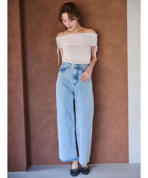 MERCURYDUO(マーキュリーデュオ)の「【追加生産】パールデニムパンツ(デニムパンツ・レディース・ブルー/ライトブルー/インディゴブルー・SMALL/MEDIUM)」の9枚目の写真