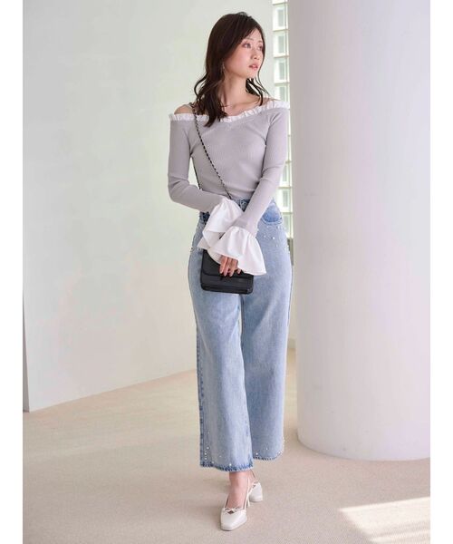 MERCURYDUO(マーキュリーデュオ)の「【追加生産】パールデニムパンツ(デニムパンツ・レディース・ブルー/ライトブルー/インディゴブルー・SMALL/MEDIUM)」の12枚目の写真