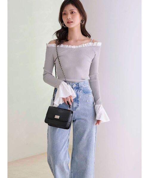 MERCURYDUO(マーキュリーデュオ)の「【追加生産】パールデニムパンツ(デニムパンツ・レディース・ブルー/ライトブルー/インディゴブルー・SMALL/MEDIUM)」の13枚目の写真