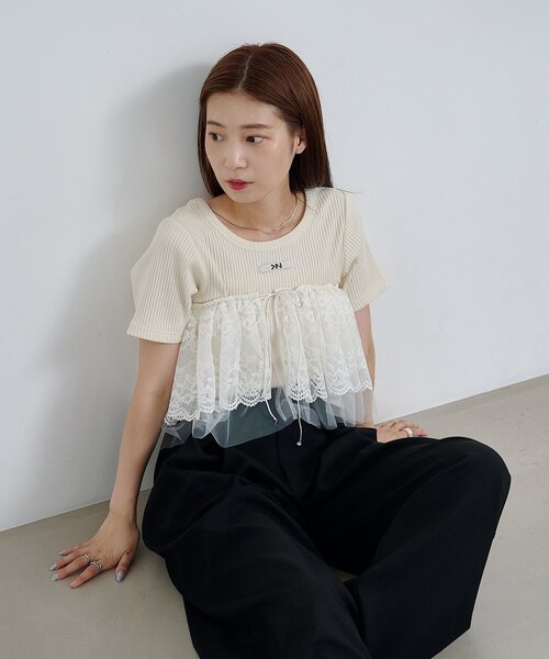 Kastane（カスタネ）の「チュールラップミニスカート（スカート・レディース・ホワイト・FREE）」の3枚目の写真