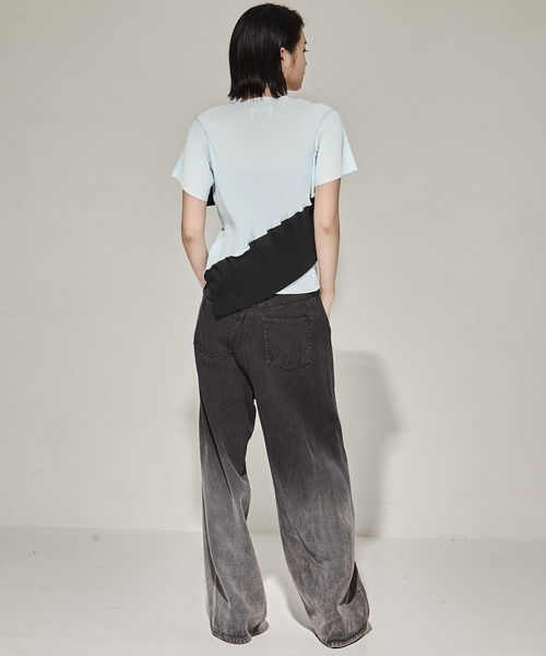 kotohayokozawa - 【残り一点】Spiral Wave Short Sleeve Top
