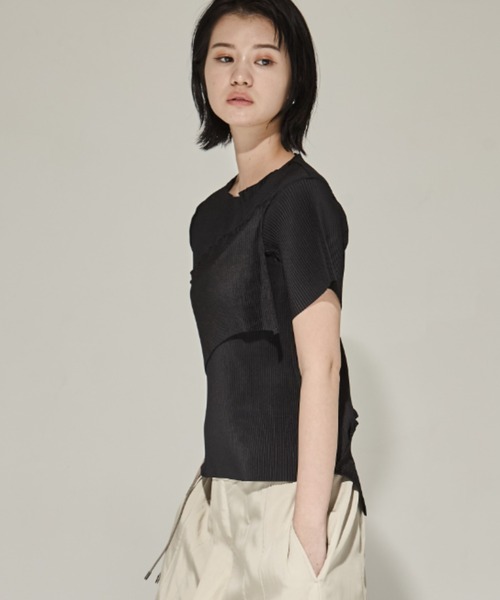 kotohayokozawa/コトハヨコザワ】SPIRAL WAVE SHORT SLEEVE TOP