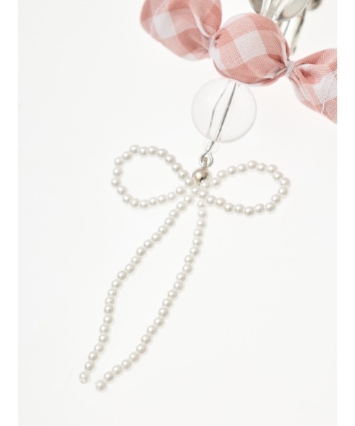 gingham check shibori flower earrings