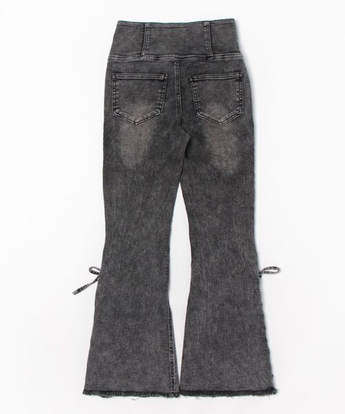 セール】《3ボタン×サイドリボン》レディース デニムパンツ