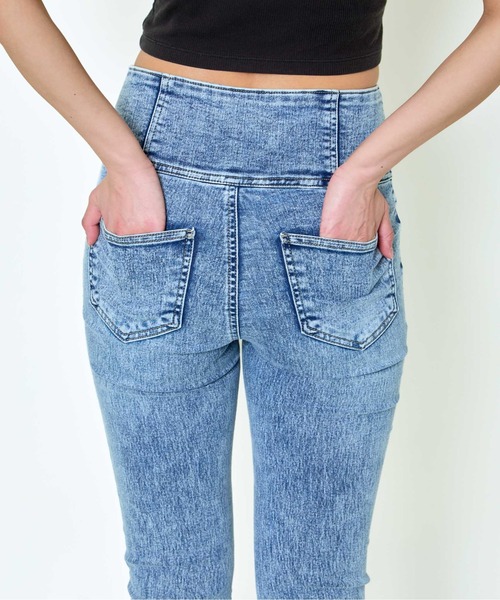 GORGE（ゴージ）の「《3ボタン×サイドリボン》レディース デニムパンツ フレア ハイウエスト 美脚 春夏秋冬（デニムパンツ・レディース・ブルー/ブラック/ブルー系・S/M/L）」の14枚目の写真