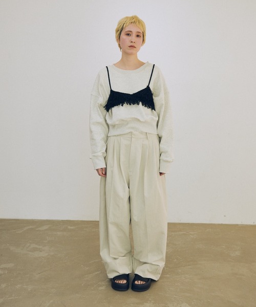 lit（リット）の「Loop Fringe Knit Bustier（キャミソール・レディース・ブラック/ベージュ/チャコールグレー・FREE）」の13枚目の写真