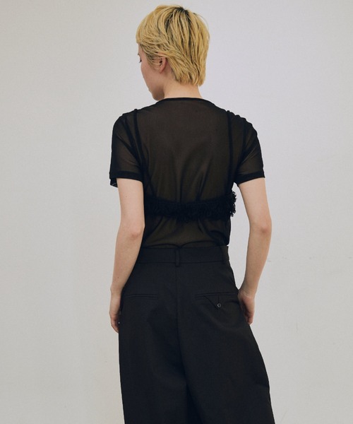 lit（リット）の「Loop Fringe Knit Bustier（キャミソール・レディース・ブラック/ベージュ/チャコールグレー・FREE）」の5枚目の写真