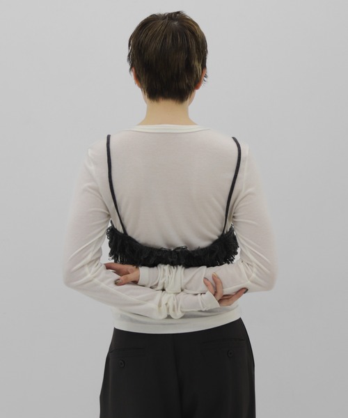 lit（リット）の「Loop Fringe Knit Bustier（キャミソール・レディース・ブラック/ベージュ/チャコールグレー・FREE）」の19枚目の写真