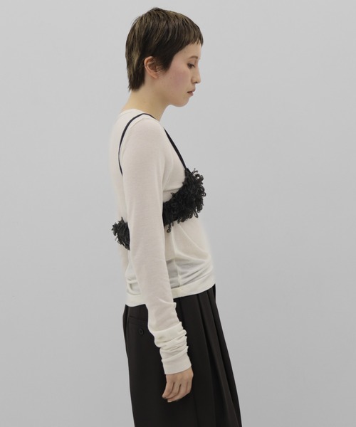 lit（リット）の「Loop Fringe Knit Bustier（キャミソール・レディース・ブラック/ベージュ/チャコールグレー・FREE）」の18枚目の写真