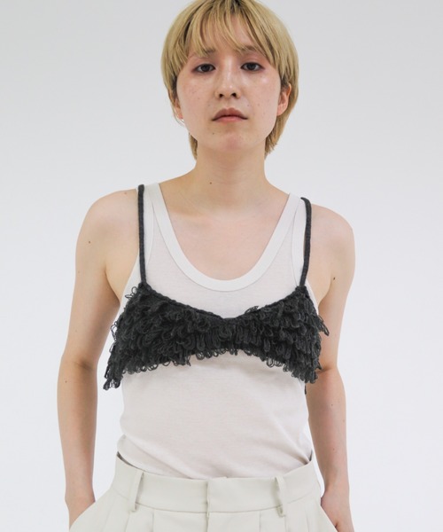 lit（リット）の「Loop Fringe Knit Bustier（キャミソール・レディース・ブラック/ベージュ/チャコールグレー・FREE）」の22枚目の写真