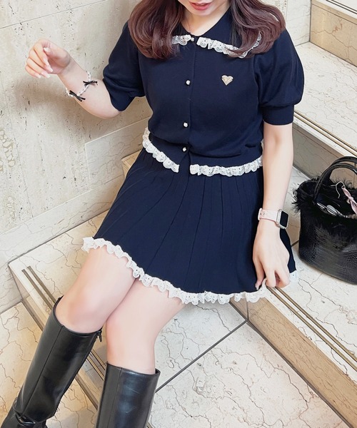apres jour(アプレジュール)の「【セットアップ可能】ニットプリーツスカート(スカート・レディース・ネイビー/グレー/ブラック・フリー/X-LARGE)」の4枚目の写真
