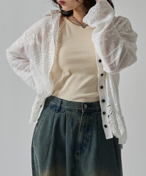 apres jour mignon(アプレジュールミニョン)の「レースシャツ【ZOZOTOWN限定アイテム】(シャツ/ブラウス・レディース・アイボリー/オフホワイト・フリー)」の2枚目の写真