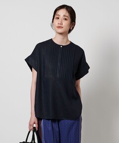 23区　新品タグ付　デニムライクシャンブレーピンタック ブラウス　38(M) 洗える】デニムライクシャンブレー ピンタック ブラウス | 23区
