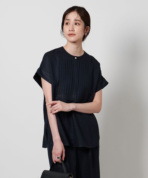 UNITED ARROWS ブラウス バイカラーパイピング ショートスリーブ ブラウス （シャツ