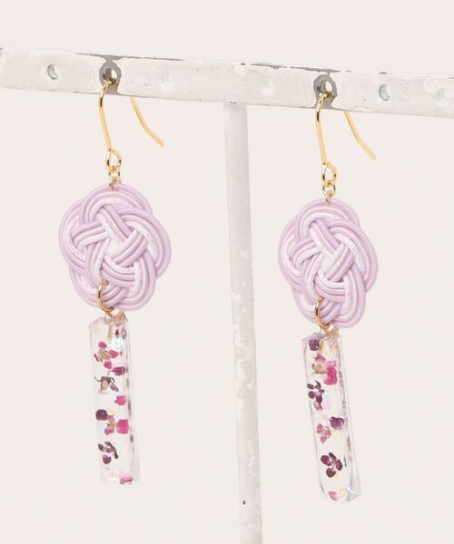 tone（トーン）の「【Shin】[Shin]水引とお花のピアス(MA)（ピアス（両耳用）・レディース・ホワイト/パープル系その他3/ゴールド系1/ゴールド系2/パープル系その他2/パープル系その他/クリーム・FREE）」の5枚目の写真